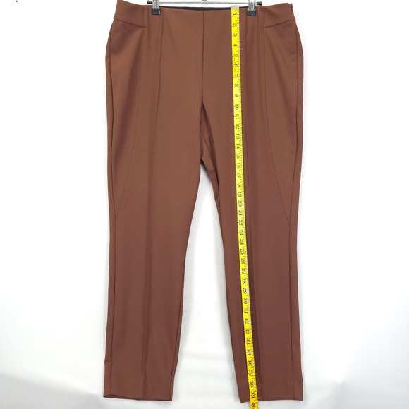 Lafayette 148 New York Women 16 Brown Stretch Ankle Pants Slim Career Work - Picture 3 of 12